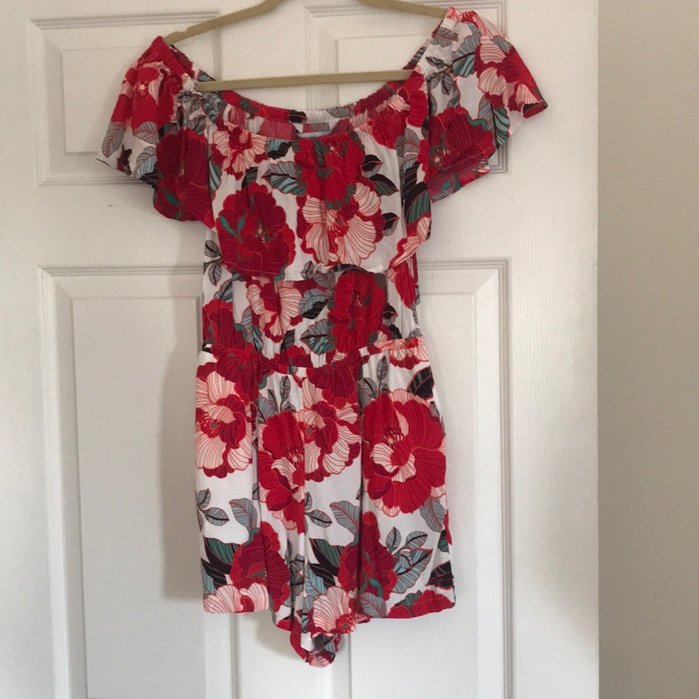 Off the shoulder cupcakes and cashmere romper